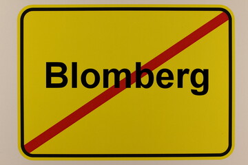 Grafische Darstellung des Ortsausgangsschildes der Stadt Blomberg
