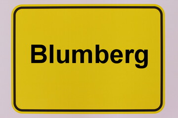 Grafische Darstellung des Ortseingangsschildes der Stadt Blumberg