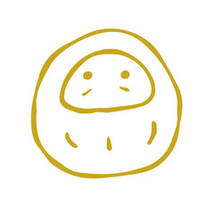 お正月用 ダルマの手描きイラスト/アイコン