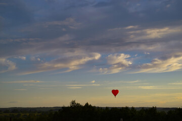 hot air balloon in sunset