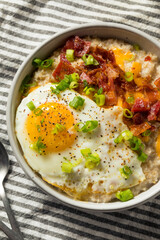 Healthy Homemade Savory Oatmeal Breakfast Bowl