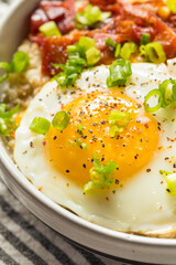 Healthy Homemade Savory Oatmeal Breakfast Bowl