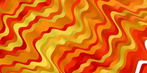 Light Orange vector background with curved lines.