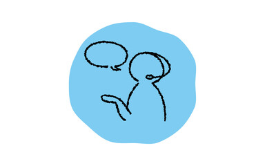 シンプルなカスタマーサポートのアイコン、鉛筆書き風