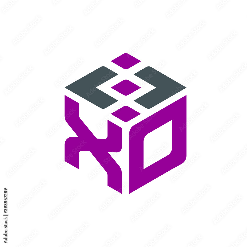 Wall mural xo letter web design company logo and brand identity coding icon editable vector and website favicon