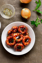 Bacon wrapped onion rings