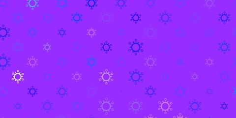 Light purple vector background with covid-19 symbols.