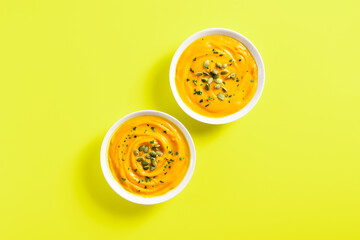 Pumpkin puree in bowls