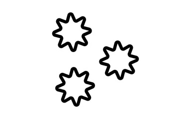 シンプルな花粉イメージのアイコン、白黒