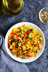 Healthy vegetable salad in bowl