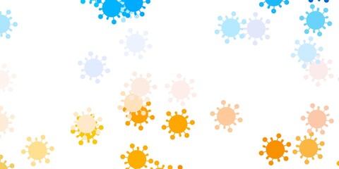 Light blue, yellow vector pattern with coronavirus elements.