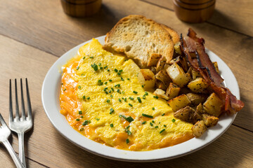 Homemade Healthy Cheese Omelet for Breakfast
