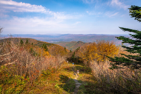 Hikers Climb Mount Greylock In The Berkshires Of Massachusetts