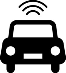 Driverless self-driving car or autonomous vehicle icon or symbol in vector. Simple and easily understandble illustration.