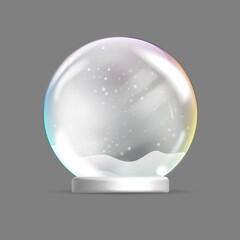 Christmas glass sphere. Christmas snow globe.