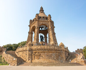 Emperor William Monument in Porta Westfalica North Rhine-Westphalia Germany