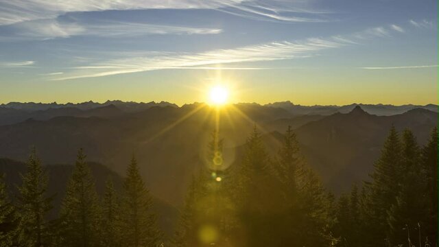 Mountain sunset time lapse nature landscapes bavaria germany alps mountains scenic.
