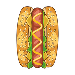 delicious hot dog fast food icon