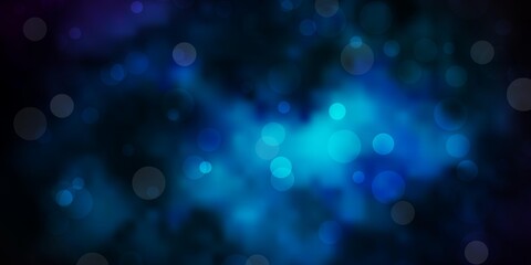Dark BLUE vector backdrop with circles.