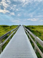 Walkway over beach dunes. Ocracoke Island, North Carolina