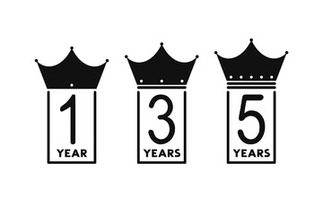 Warranty years set symbols design