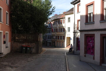 Bregenz / Austria - August 09 2019: In the old town of Bregenz, Austria