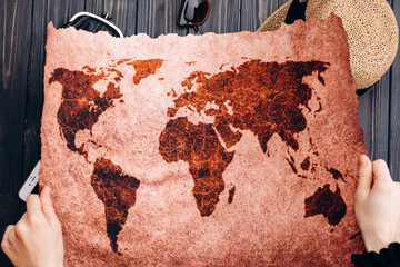 Original grunge map of the world background
