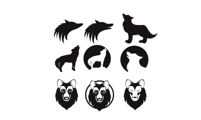 loup nuit de lune 3 vector