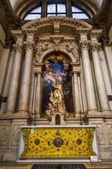 Golden Altar Santa Maria della Salute Church Basilica Venice Italy