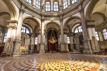 Tile Floor Santa Maria della Salute Church Basilica Dome Venice Italy