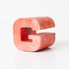 Red Plastic Letter G Block, Vintage 3D Alphabet Toy