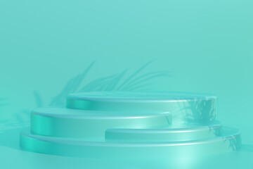 Green Podium minimal abstract background for cosmetic product presentation, Abstract geometric shape