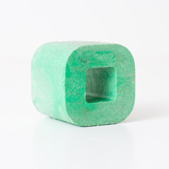 Green Plastic Letter O Block, Vintage 3D Alphabet Toy