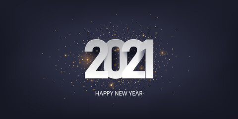 Happy new year 2021 background. Holiday greeting card design. Vector illustration.
