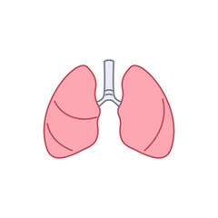 Simple icon of the lungs, internal human organs. Lungs vector illustration.