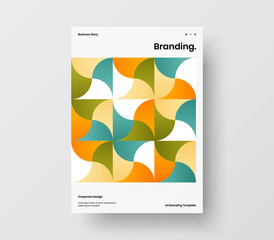 Vertical corporate identity A4 report cover. Abstract geometric vector business presentation design layout. Amazing company front page illustration brochure template.