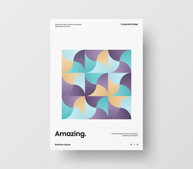 Vertical corporate identity A4 report cover. Abstract geometric vector business presentation design layout. Amazing company front page illustration brochure template.