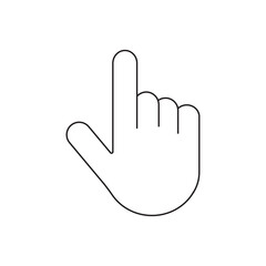 Obraz premium Hand click pointer symbol isolated. Clicking finger vector icon sign