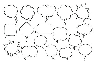 Fototapeta premium A set of comic speech balloons on white background. Vector Illustration.