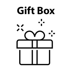 Gift Box Line Icon Gifts for Christmas and New Year Holidays Editable Stroke Simple Icons