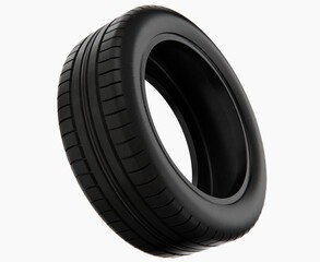 3D car tire. Car tire isolated on white background.
