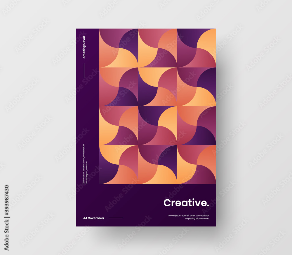 Wall mural vertical corporate identity a4 report cover. abstract geometric vector business presentation design 