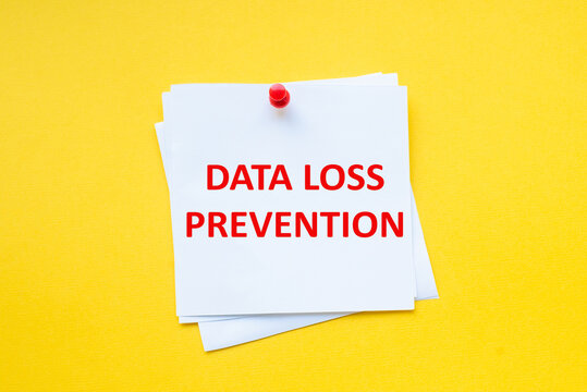 Text Data Loss Prevention On White Sticker With Yellow Background