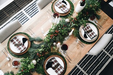 Christmas dinner celebrate at home holiday