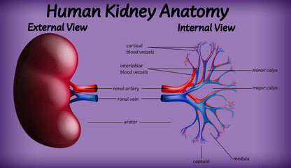 Medical human kidney anatomy