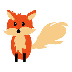 Obraz premium Cartoon of a baby fox kawaii - Vector