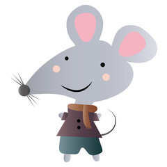 Fototapeta na wymiar Mouse cartoon with winter clothes - Vector illustration