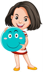 Girl holding math shape