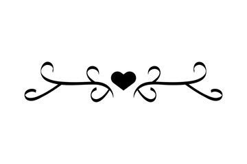 elegant divider with heart love icon