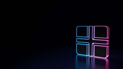 3d glowing neon symbol of symbol of england isolated on black background